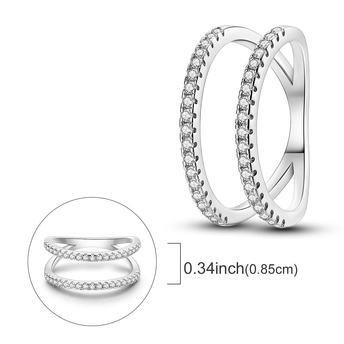 Women's Elegant Parallel Line Ring, Statement Jewellery